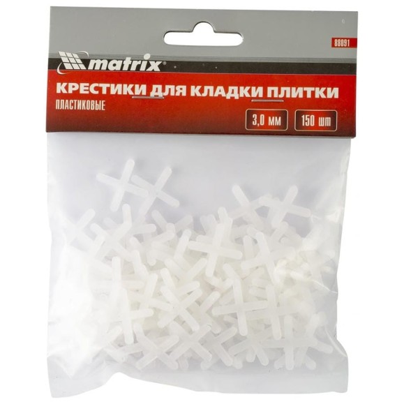 Крестики (150 шт; 3 мм) для кладки плитки MATRIX 88091 Крестики (150 шт; 3 мм) для кладки плитки MATRIX 88091