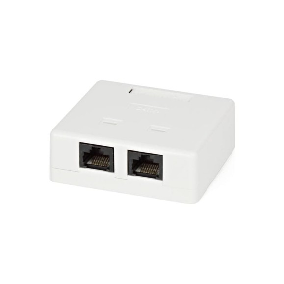 Компьютерная двойная, внешняя розетка RJ-45 8P8C категория 5e Dual IDC Hyperline SB2-2-8P8C-C5e-WH 28062 Компьютерная двойная, внешняя розетка RJ-45 8P8C категория 5e Dual IDC Hyperline SB2-2-8P8C-C5e-WH 28062