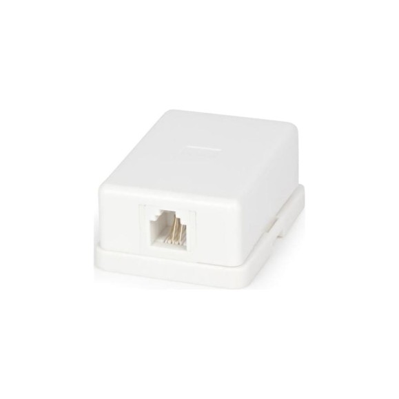 Телефонная одинарная, внешняя розетка RJ-12 6P4C белая Hyperline SB-1-6P4C-C2-WH 15846 Телефонная одинарная, внешняя розетка RJ-12 6P4C белая Hyperline SB-1-6P4C-C2-WH 15846