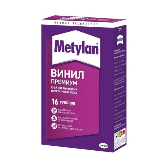 Обойный клей Metylan Винил Премиум без индикатора 500 г 1518428 Обойный клей Metylan Винил Премиум без индикатора 500 г 1518428