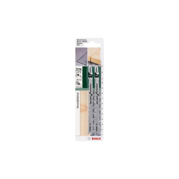 Полотно для лобзика по дереву и металлу T345XF (132 мм; 5-11 TPI; 2 шт.) Bosch 2609256737 Полотно для лобзика по дереву и металлу T345XF (132 мм; 5-11 TPI; 2 шт.) Bosch 2609256737