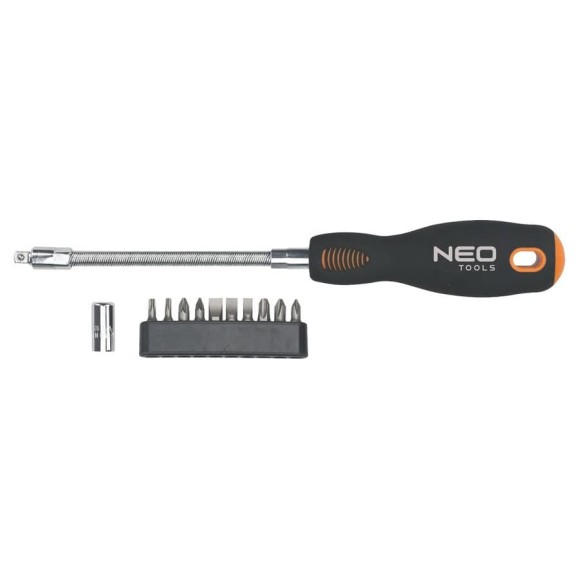 Отвертка с гибким стержнем с набором бит NEO Tools 12 шт 04-212 Отвертка с гибким стержнем с набором бит NEO Tools 12 шт 04-212