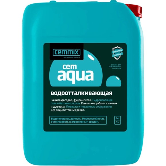 Водоотталкивающая добавка CEMMIX CEMAQUA 5 л 1/128 206772 Водоотталкивающая добавка CEMMIX CEMAQUA 5 л 1/128 206772
