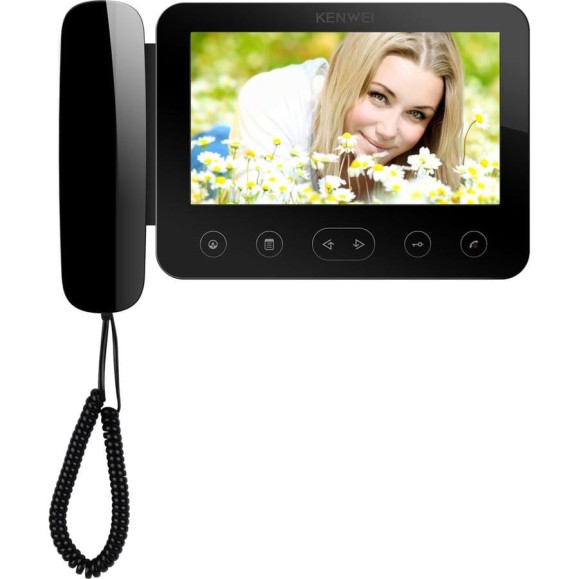 Цветной монитор видеодомофона с трубкой (черный) Kenwei KW-E705FC-W200 СН000001063 Цветной монитор видеодомофона с трубкой (черный) Kenwei KW-E705FC-W200 СН000001063