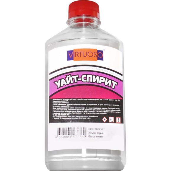 Уайт-спирит VIRTUOSO 0,5л тех. 586214 Уайт-спирит VIRTUOSO 0,5л тех. 586214
