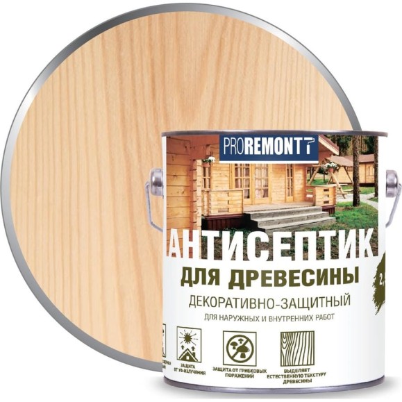 Антисептик Proremontt деревозащитное средство бесцветный 2,5 л Лк-00004607 Антисептик Proremontt деревозащитное средство бесцветный 2,5 л Лк-00004607