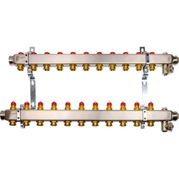 Комплект коллекторов Danfoss SSM-11 с кронштейнами для 11 контуров 088U0981 Комплект коллекторов Danfoss SSM-11 с кронштейнами для 11 контуров 088U0981