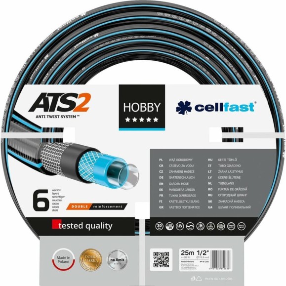 Садовый шланг Cellfast HOBBY ATS2 1/2'', 25 м 16-200 Садовый шланг Cellfast HOBBY ATS2 1/2'', 25 м 16-200