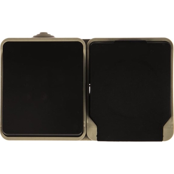 Блок розетка+выключатель Smartbuy IP54 Сатурн SBE-04w-16-SWS
