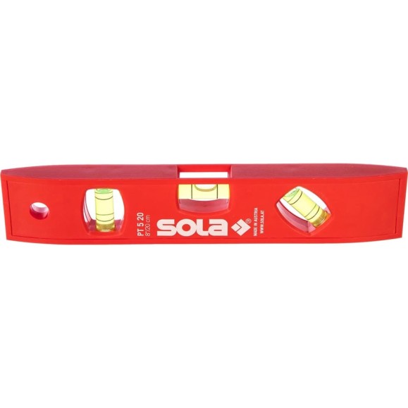 Пластиковый уровень, L=20 см, 3 глазка SOLA PT 5 01430201 Пластиковый уровень, L=20 см, 3 глазка SOLA PT 5 01430201
