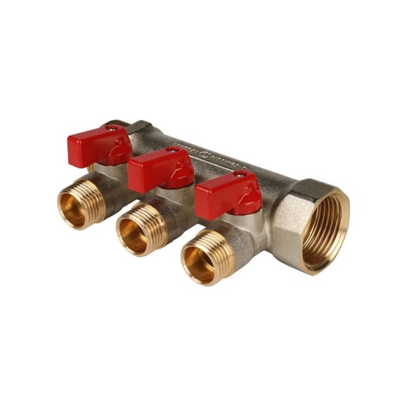 Коллектор с шаровыми кранами STOUT 1, 3 отвода 1/2 SMB 6200 011203 RG008S258K3TLM Коллектор с шаровыми кранами STOUT 1, 3 отвода 1/2 SMB 6200 011203 RG008S258K3TLM