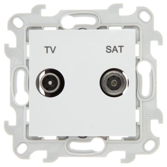 Розетка Simon TV-SAT проходная, бел 2410485-030 Розетка Simon TV-SAT проходная, бел 2410485-030
