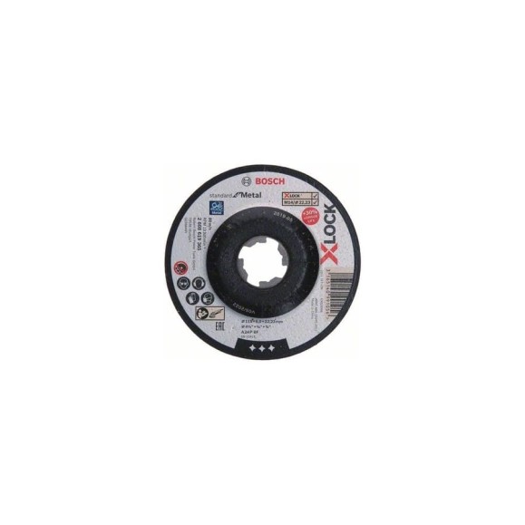 Обдирочный диск (115 x 6 x 22.23; вогнутый, +30%) по металлу  X-LOCK Bosch 2608619365