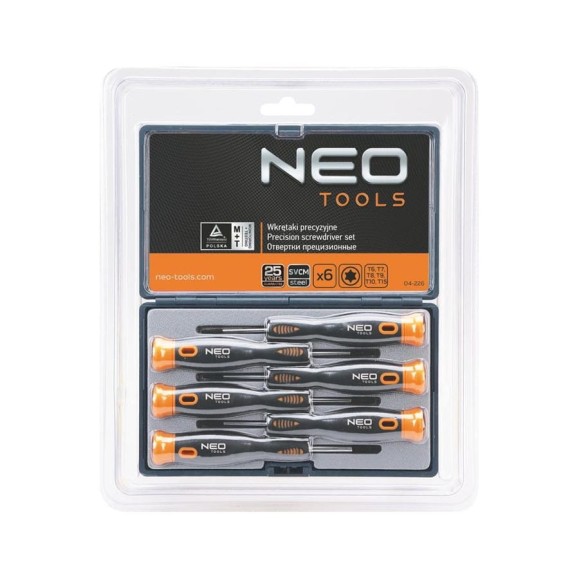 Набор прецизионных отверток NEO Tools 6 шт CrMo 04-226 Набор прецизионных отверток NEO Tools 6 шт CrMo 04-226