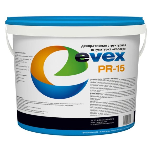 Штукатурка Короед PR-15 (25 кг; зерно 1.5 мм) Evex 5701 Штукатурка Короед PR-15 (25 кг; зерно 1.5 мм) Evex 5701