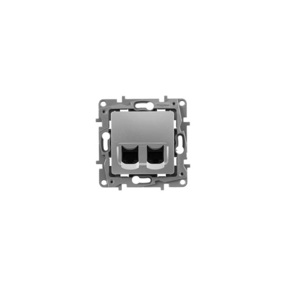 Розетка Legrand компьютерная двойная RJ45 категория 5e UTP Legrand Etika алюминий 672455 Розетка Legrand компьютерная двойная RJ45 категория 5e UTP Legrand Etika алюминий 672455