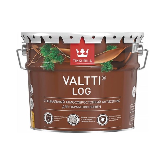 Антисептик для дерева Tikkurila Valtti Log ec 0,9 л 51835 700010345 Антисептик для дерева Tikkurila Valtti Log ec 0,9 л 51835 700010345