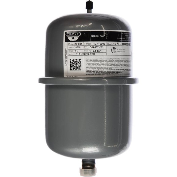 Расширительный бак HYDRO-PRO 2 л, 10 Бар, 1/2"G, синий ZILMET 11A0000200 Расширительный бак HYDRO-PRO 2 л, 10 Бар, 1/2"G, синий ZILMET 11A0000200