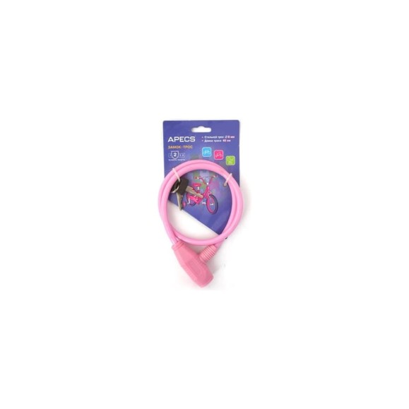 Велосипедный замок Apecs PD-81-65CM-PINK 20434 Велосипедный замок Apecs PD-81-65CM-PINK 20434