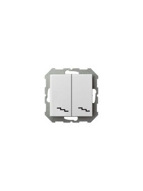 Двухклавишный проходной выключатель LIREGUS Эпсилон IP6+6 10-001-01 E/B белый без рамки 28-010