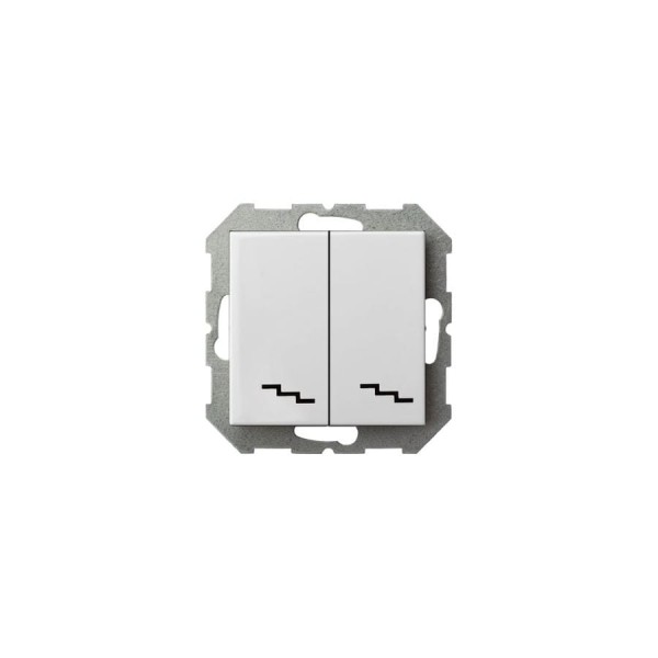 Двухклавишный проходной выключатель LIREGUS Эпсилон IP6+6 10-001-01 E/B белый без рамки 28-010