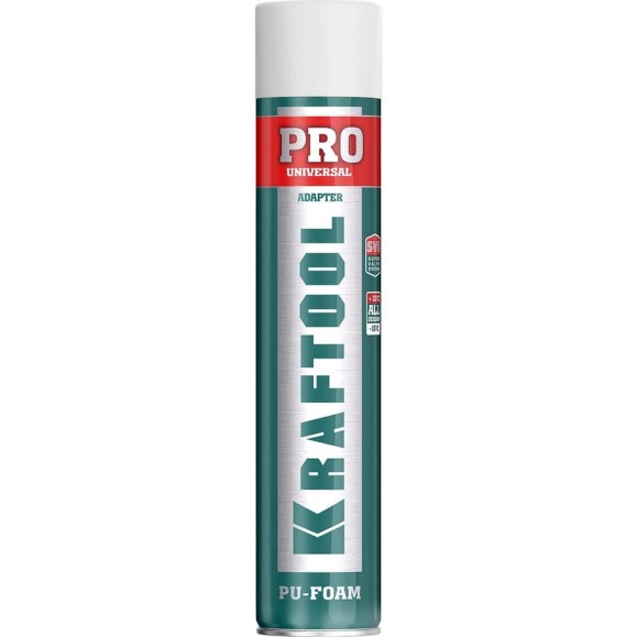 Монтажная пена KRAFTOOL ADAPTER PRO 750 мл, адаптерная, профессиональная, полиуретановая, всесезонная SVS 41173_z01 Монтажная пена KRAFTOOL ADAPTER PRO 750 мл, адаптерная, профессиональная, полиуретановая, всесезонная SVS 41173_z01