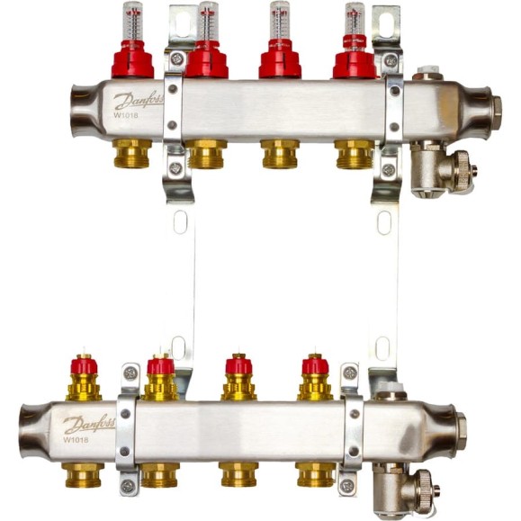 Комплект коллекторов Danfoss SSM-4F с расходомерами и кронштейнами 4 контура 088U0954 Комплект коллекторов Danfoss SSM-4F с расходомерами и кронштейнами 4 контура 088U0954