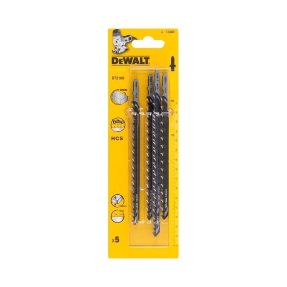 Пилка по дереву HCS 152х116х4х100 мм, T344D, 5 шт. DEWALT DT2169 Пилка по дереву HCS 152х116х4х100 мм, T344D, 5 шт. DEWALT DT2169