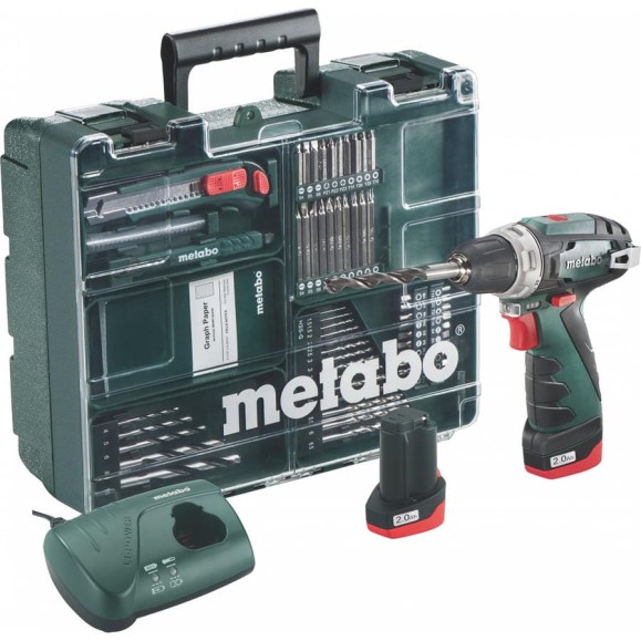 Аккумуляторная дрель Metabo PowerMaxx BS Basic Set с набором оснастки 600080880 Аккумуляторная дрель Metabo PowerMaxx BS Basic Set с набором оснастки 600080880
