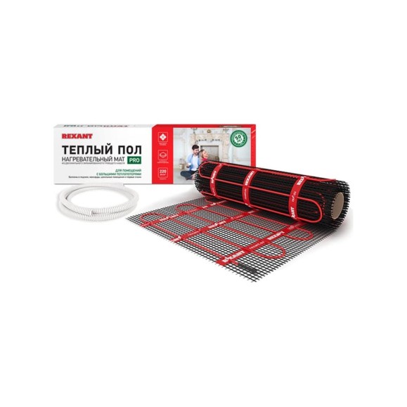 Тёплый пол REXANT PRO RNX-1-220, 1м² (0,5х2,0м), 220 Вт, двухжильный, с экраном 51-0010 Тёплый пол REXANT PRO RNX-1-220, 1м² (0,5х2,0м), 220 Вт, двухжильный, с экраном 51-0010