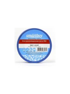 Изолента Smartbuy 0.13х15 мм, 20 метров, синяя SBE-IT-15-20-db Изолента Smartbuy 0.13х15 мм, 20 метров, синяя SBE-IT-15-20-db