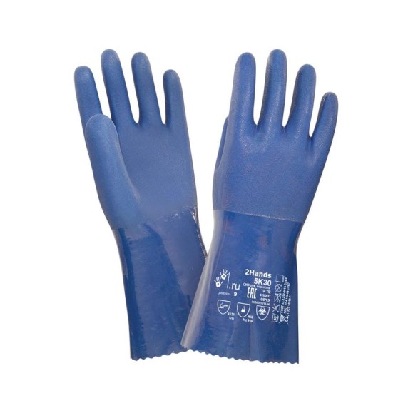 Перчатки 2Hands КЩС, МБС, интерлок/ПВХ 5К30-10 Перчатки 2Hands КЩС, МБС, интерлок/ПВХ 5К30-10