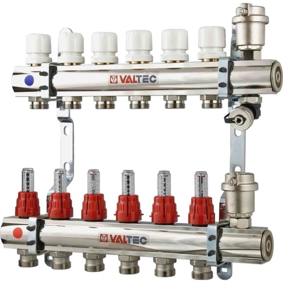 Коллекторная группа Valtec 1x7 выходов евроконус 3/4 Коллекторная группа Valtec 1x7 выходов евроконус 3/4