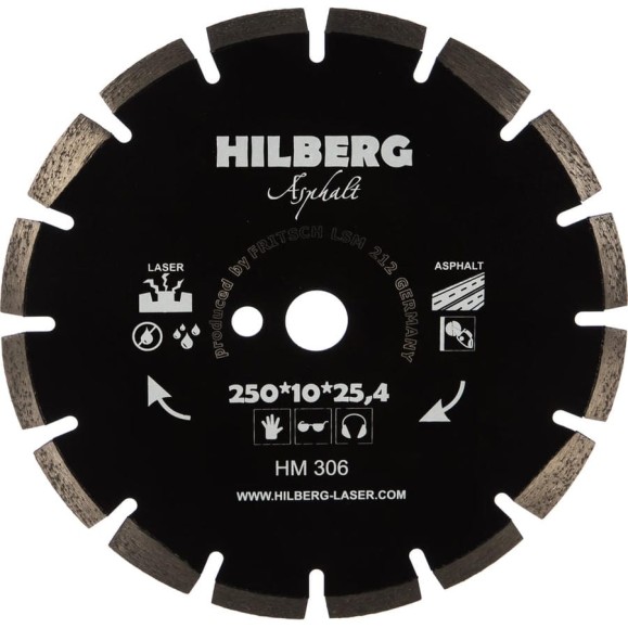 Диск алмазный отрезной Hilberg 250x25.4 Hard Materials Laser Asphalt HM306 Диск алмазный отрезной Hilberg 250x25.4 Hard Materials Laser Asphalt HM306