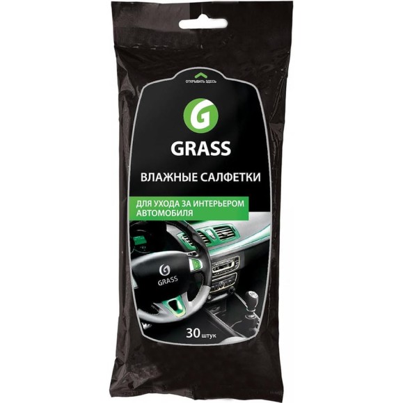Влажные салфетки для ухода за интерьером автомобиля 30 шт Grass IT-0311 Влажные салфетки для ухода за интерьером автомобиля 30 шт Grass IT-0311