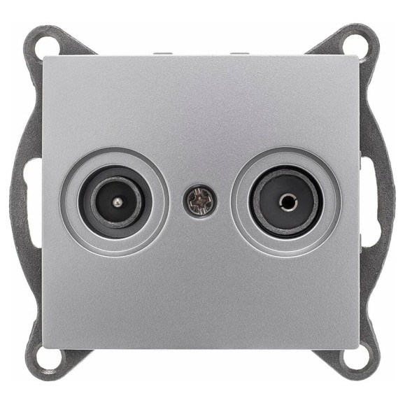 Механизм TV+SAT розетки GUSI ELECTRIC Bravo оконечной, СУ, серебро С10TS1-004