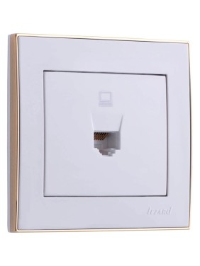Компьютерная розетка LEZARD RAIN белый с бок. вст. золото 703-0226-139 Компьютерная розетка LEZARD RAIN белый с бок. вст. золото 703-0226-139
