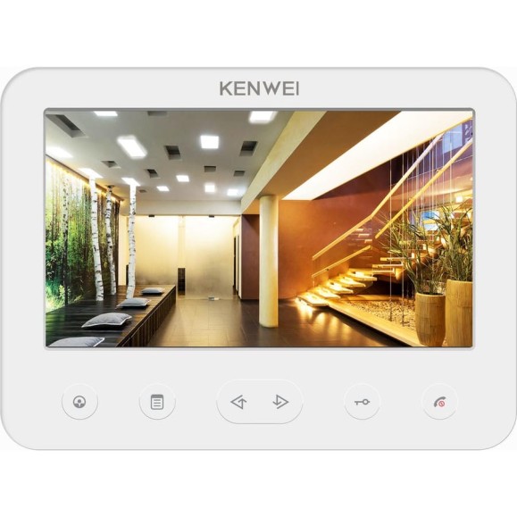 Цветной монитор видеодомофона без трубки hands-free (белый) Kenwei KW-E706FC-W100 CC000001051 Цветной монитор видеодомофона без трубки hands-free (белый) Kenwei KW-E706FC-W100 CC000001051