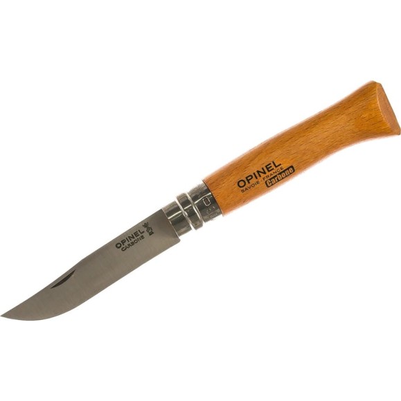 Нож Opinel №8 углеродистая сталь, рукоять из бука 113080 Нож Opinel №8 углеродистая сталь, рукоять из бука 113080