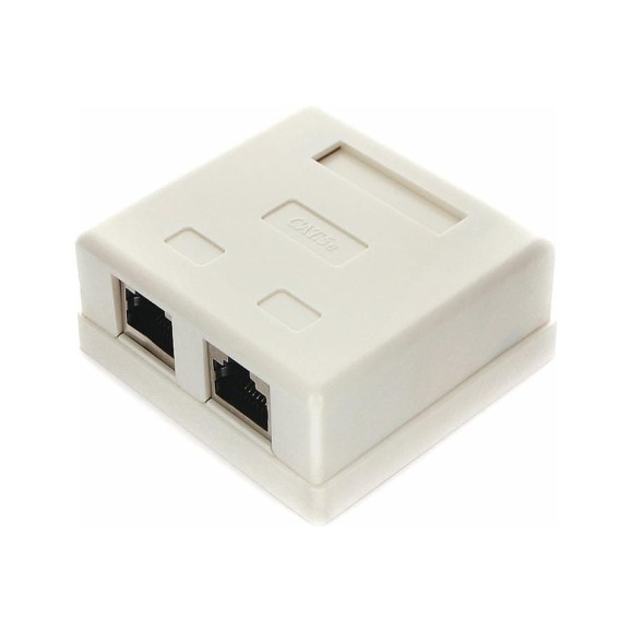 Розетка Cablexpert RJ-45 кат.STP 5e внешняя экранированная 2 портa, 110&Krone NAS214 Розетка Cablexpert RJ-45 кат.STP 5e внешняя экранированная 2 портa, 110&Krone NAS214