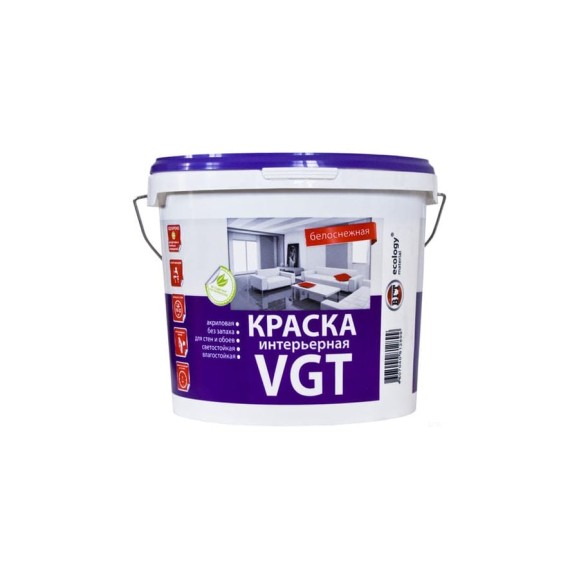 Интерьерная краска VGT ВД АК 2180 Белоснежная, влагостойкая 45кг 11601972 Интерьерная краска VGT ВД АК 2180 Белоснежная, влагостойкая 45кг 11601972