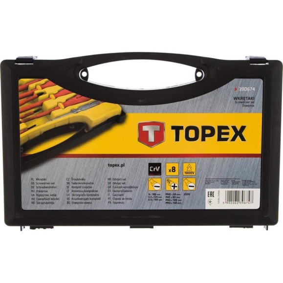 Набор отверток 1000В 8 шт TOPEX 39D674 Набор отверток 1000В 8 шт TOPEX 39D674