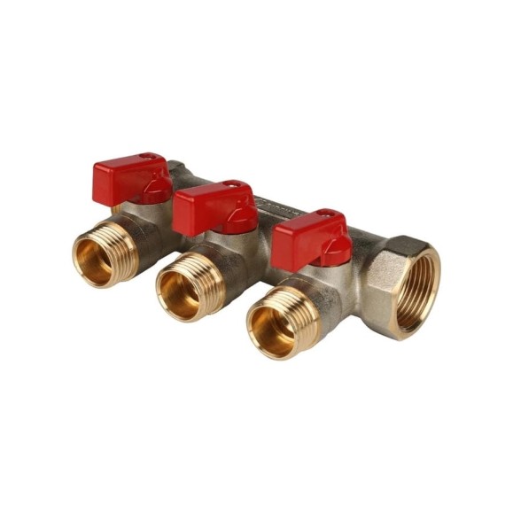 Коллектор с шаровыми кранами STOUT 3/4, 3 отвода 1/2 SMB 6200 341203 RG008S258O4VEA Коллектор с шаровыми кранами STOUT 3/4, 3 отвода 1/2 SMB 6200 341203 RG008S258O4VEA