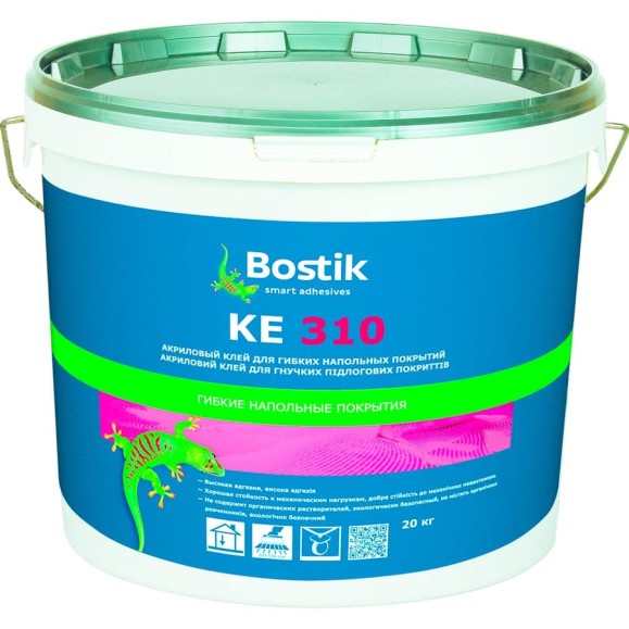 Акриловый эмульсионный клей Bostik KE 310 20 кг 30043554 Акриловый эмульсионный клей Bostik KE 310 20 кг 30043554