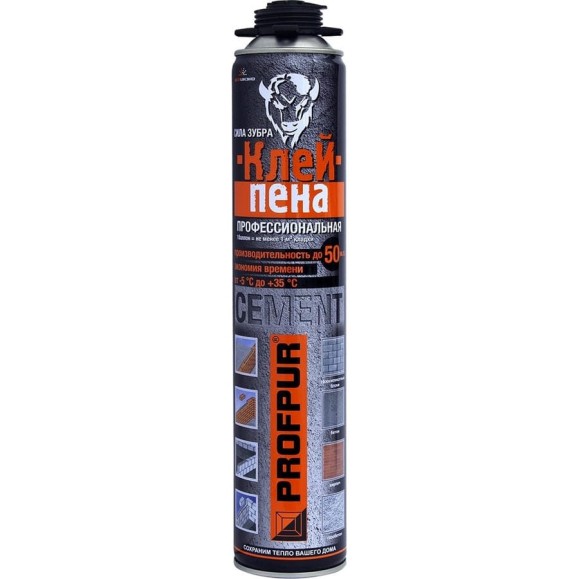 Клей-пена Profpur cement 850 мл 11602860 Клей-пена Profpur cement 850 мл 11602860
