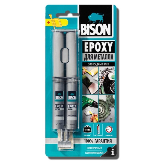 Клей BISON EPOXY METAL CRD 24ML 6307222 Клей BISON EPOXY METAL CRD 24ML 6307222