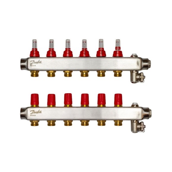 Коллекторы Danfoss SSM-6F с расходомерами 6 контуров 088U0756