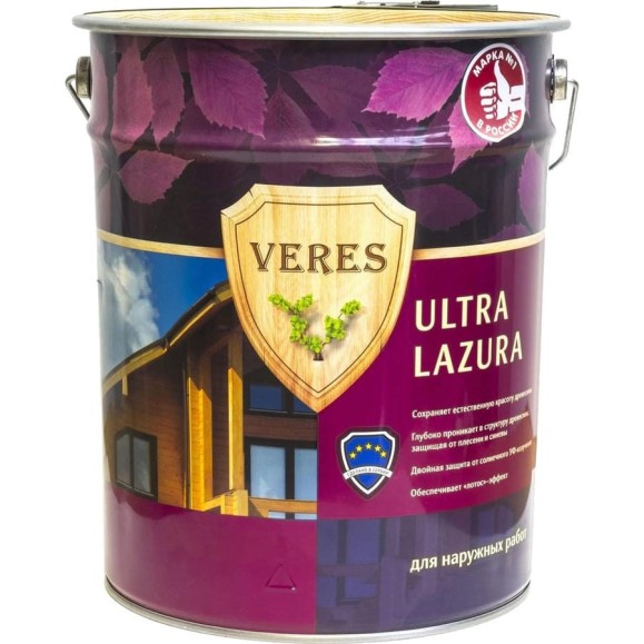 Пропитка Veres Ultra Lazura №3 тик 9 л 1 205691 Пропитка Veres Ultra Lazura №3 тик 9 л 1 205691