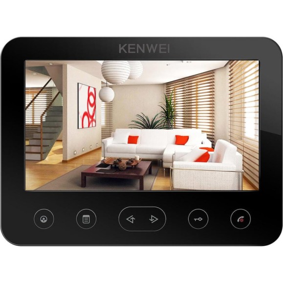 Цветной монитор видеодомофона без трубки (черный) Kenwei hands-free KW-E706FC-W100 CC000001052 Цветной монитор видеодомофона без трубки (черный) Kenwei hands-free KW-E706FC-W100 CC000001052