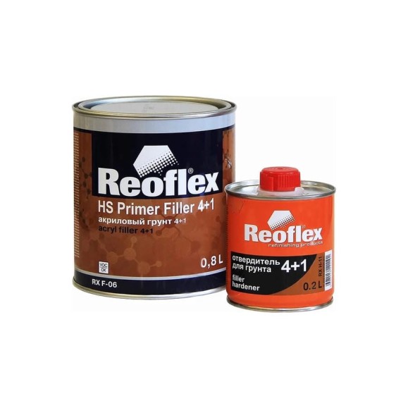 Акриловый грунт Reoflex 4+1 0.8 л, белый RX F-06/800 W